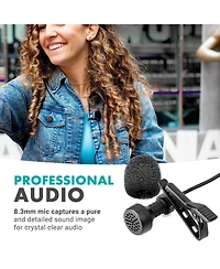 Movo Lv-6 Pro Grade Omnidirectional and Cardioid Xlr Lavalier Condenser Microphone Set (48V Phantom Powered)
