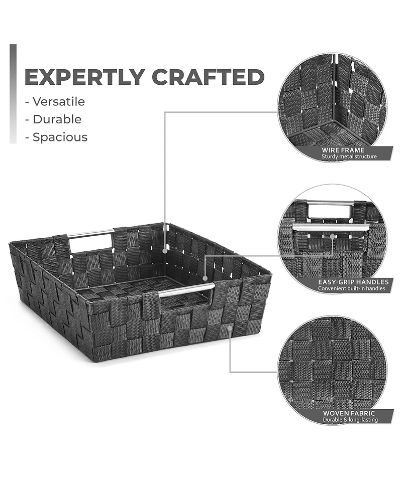 Sorbus 9 Piece Variety Hand-Woven Storage Baskets - for Home & Closet Organization