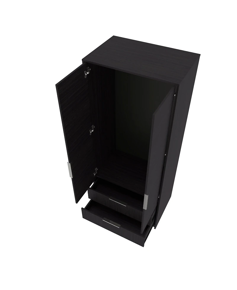 Fm Furniture Forest 2 Door Wardrobe with Hanging Rod and 2 Drawers, Wengue