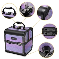 Byootique 2-Piece Makeup Train Case Cosmetic Organizer Kit Pure ForgetMeNot