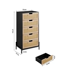 gaomon Fluted 6 Drawer Dresser for Bedroom