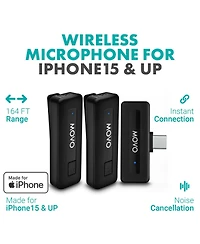 Movo Wireless Mini Usb-c Duo Wireless Microphone for iPhone 15 and up