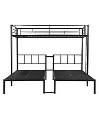 Boyel Living Twin Over Twin Over Twin Metal Triple Bunk Bed with Vertical Ladder and Safety Rails