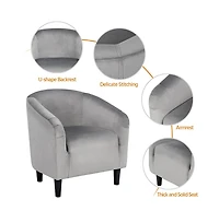 Yaheetech Velvet Club Chair Accent Arm Chair for Living room