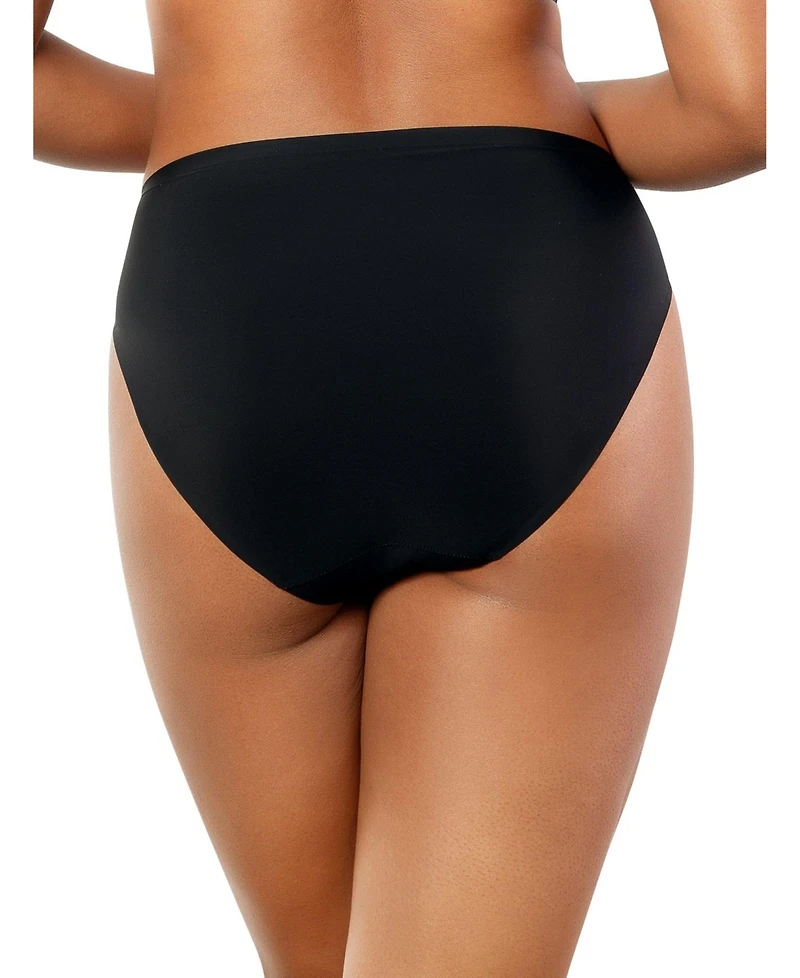 Parfait Women's Bonded French Cut PP5031 Body Smoothing Panties with No Visible Panty Lines (3 pack) - Black/Porcelain/Red