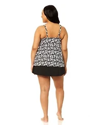 Island Escape Plus Size V Neck Bora Bora Tankini Top Skirt