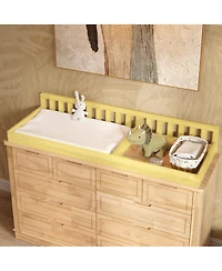 Homsee Solid Wood Changing Table with 10 Drawers and Guardrails,Chest of Drawers