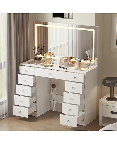Homsee White Wooden Storage Cabinet with 6 Wooden Surface Drawers