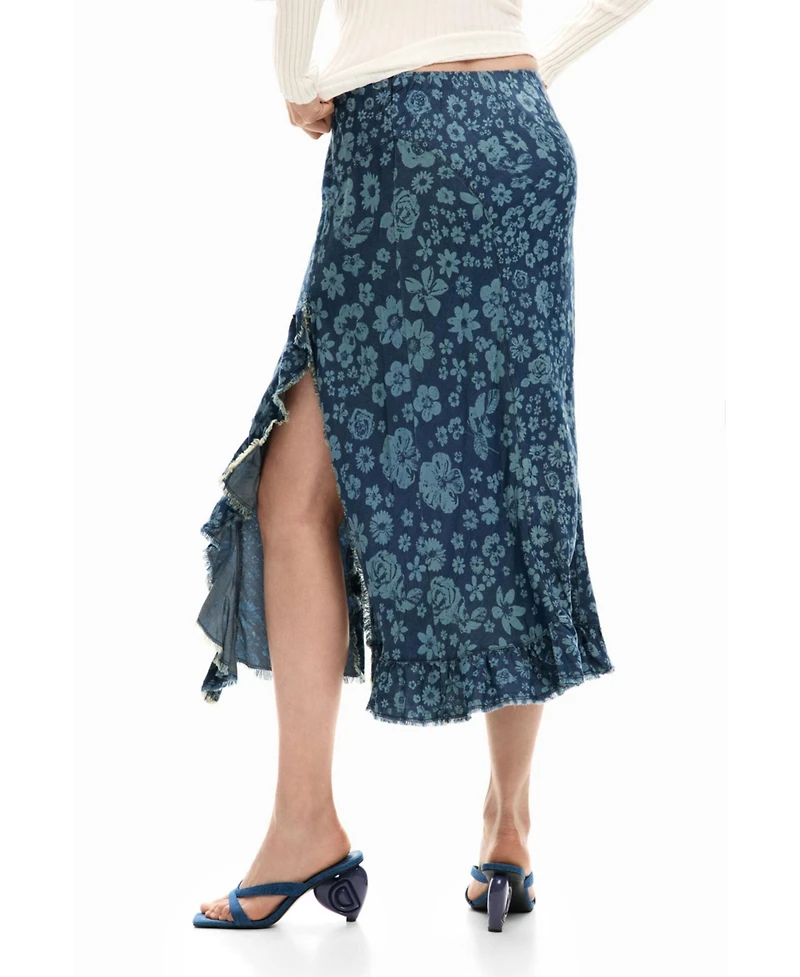 Desigual Women's Denim ruffle skirt