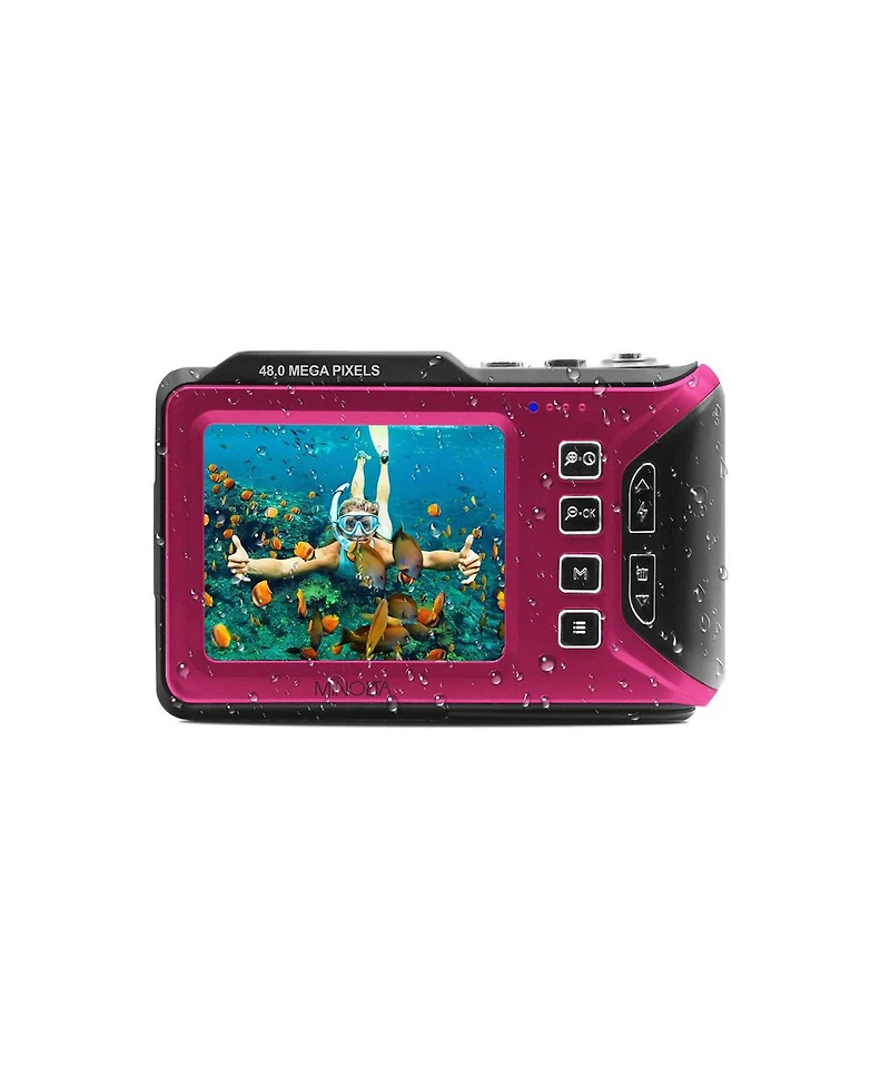 Minolta MN60WP Waterproof Dual Screen Digital Camera, Magenta