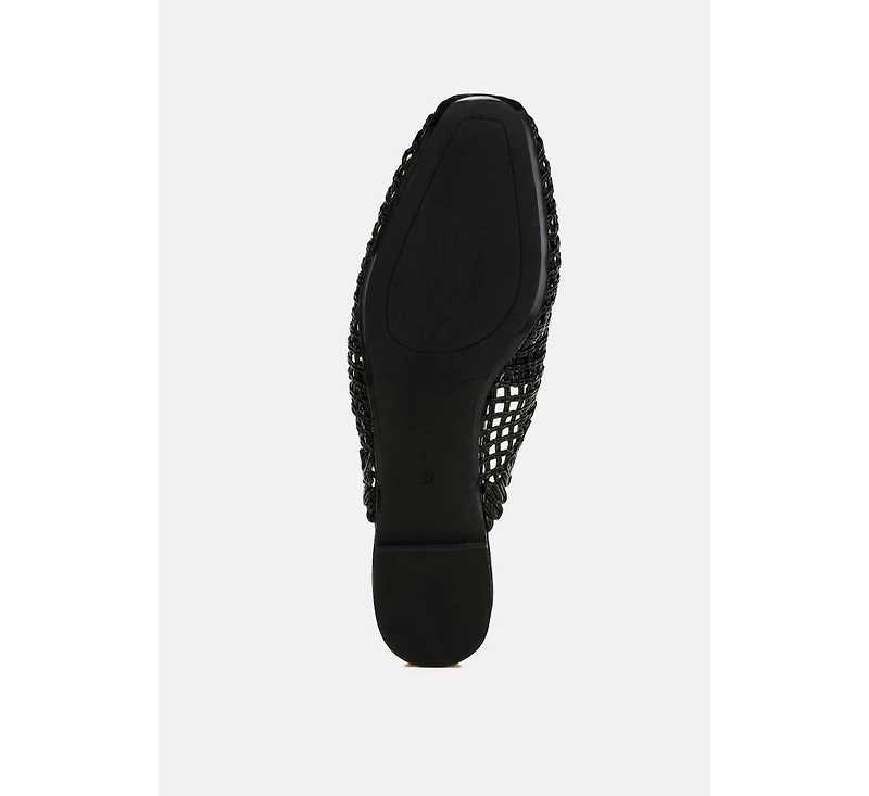 Roboma Metallic Woven Diamante Mules