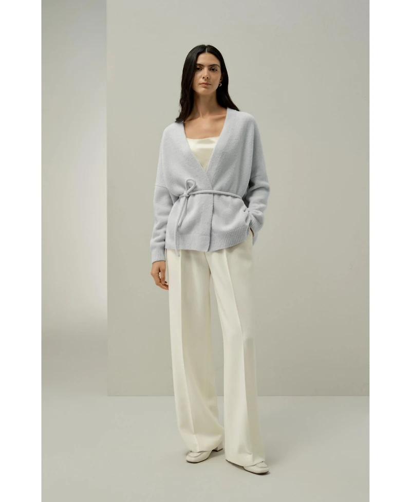 Lilysilk Women's Boucle Knit Silk-Cashmere Wrap Cardigan