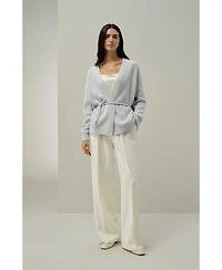 Lilysilk Women's Boucle Knit Silk-Cashmere Wrap Cardigan