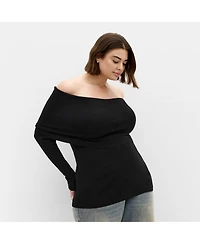 City Chic Plus Florence Off Shoulder Jumper