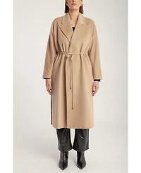 1982 Women's Cashmere Tie Waist Lapel Coat