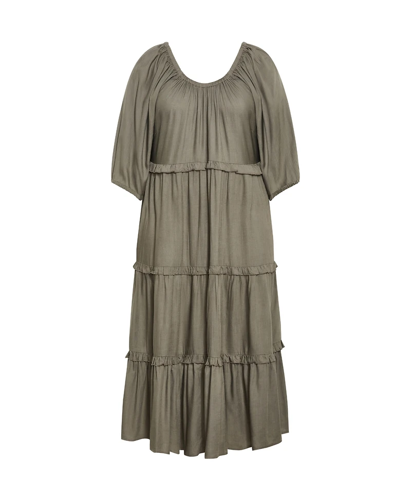 City Chic Plus Heather Tier Dress