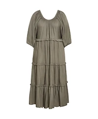 City Chic Plus Heather Tier Dress