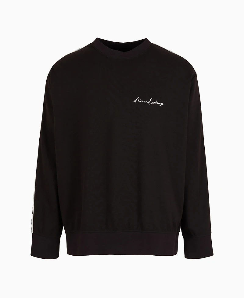 A|X Armani Exchange Men's Striped Sleeve & Logo Sweatshirt