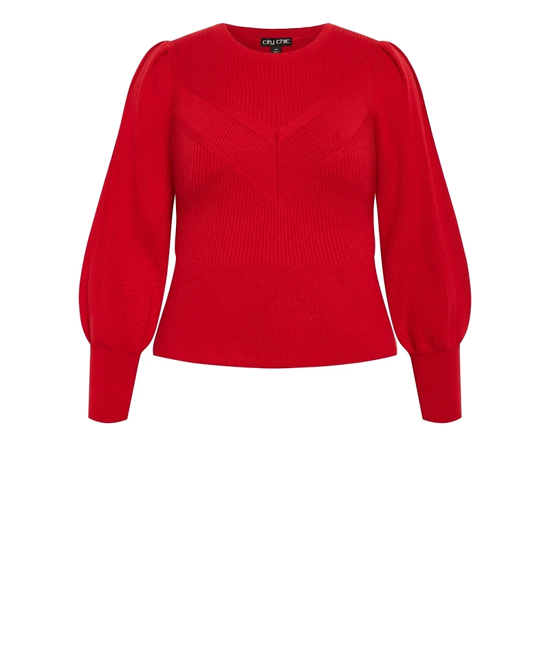 City Chic Plus Size Jojo Rib Sweater