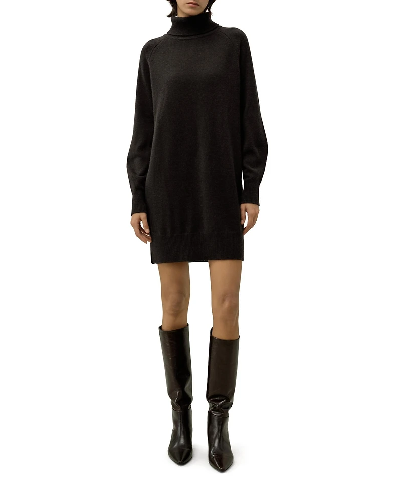 Lilysilk Women's Wool-Cashmere Turtleneck Sweater Dress
