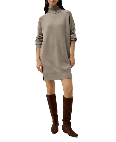 Lilysilk Women's Wool-Cashmere Turtleneck Sweater Dress