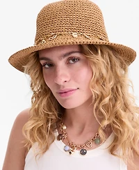 On 34th Charm Trim Paper Crochet Bucket Hat, Macy's Exclusive