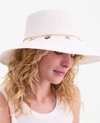 On 34th Charm Trim Straw Down Brim Hat, Macy's Exclusive
