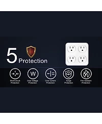 Smart WiFi Wall Tap Smart Plug (4 Outlets, 4 Usb Charging Ports)
