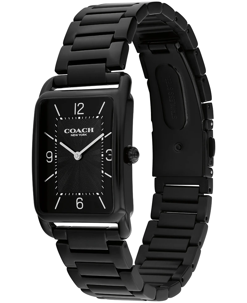 Coach Unisex Elliot Ionic Plated Black Stainless Steel Bracelet Watch, 32x26mm