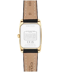 Coach Women's Reese Black Leather Strap Watch, 20x30mm