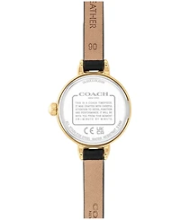 Coach Women's Iris Black Leather Strap Watch, 22.5mm