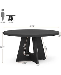 Tribesigns Round Dining Table for 4, 47 Inch Wide