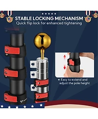 Yescom Ez Go 30Ft Commercial Telescoping Flag Pole Kit Portable Display Sign Banner Pole for Outside Hotel Business Events Advertising Flag Black