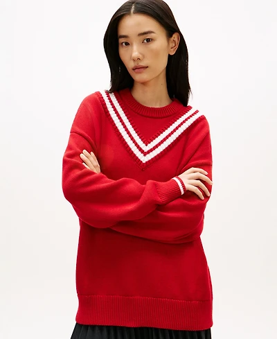 Tommy Hilfiger Women's Varsity Cricket Crewneck Sweater