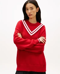 Tommy Hilfiger Women's Varsity Cricket Crewneck Sweater