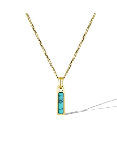 Vincero Men's Birthstone Tag Necklace - Gold Pendant