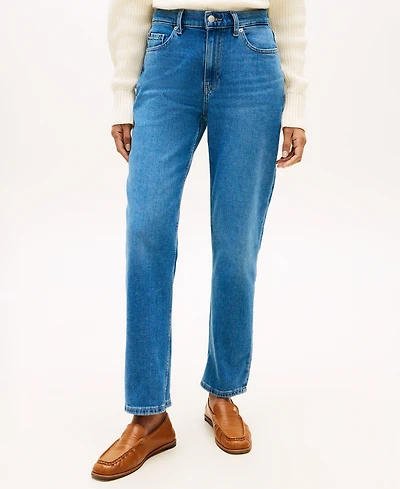 Tommy Hilfiger Women's Denim Mid Blue Classic Straight-Leg Jeans