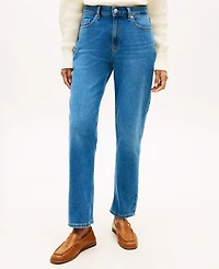 Tommy Hilfiger Women's Denim Mid Blue Classic Straight-Leg Jeans