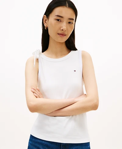 Tommy Hilfiger Women's Bow Detail Crewneck Tank Top