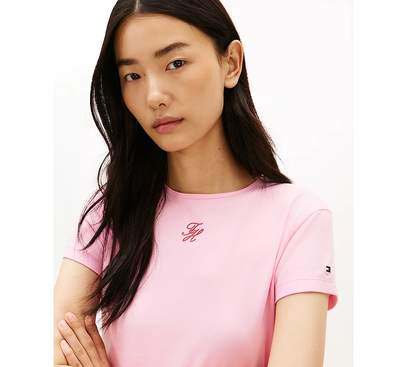Tommy Hilfiger Women's Th Script Slim-Fit T-Shirt