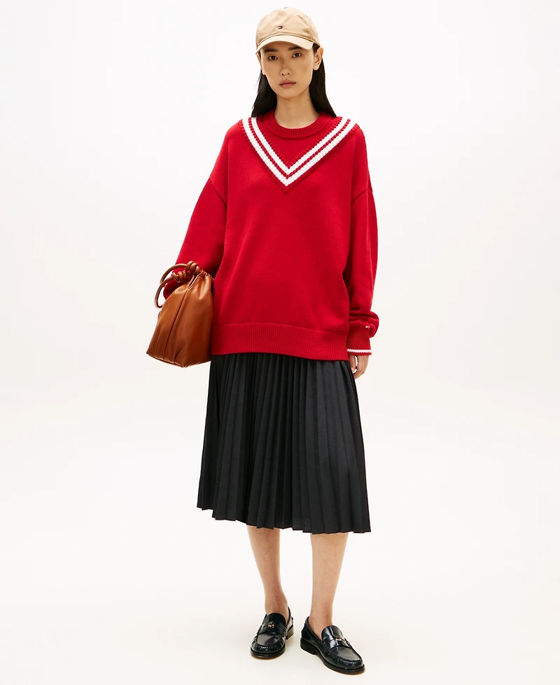 Tommy Hilfiger Women's Varsity Cricket Crewneck Sweater