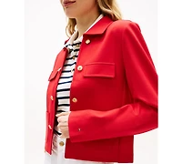 Tommy Hilfiger Women's Ponte Novelty Band Collar Jacket