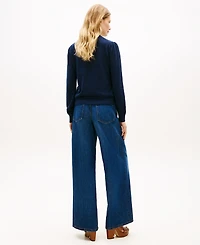 Tommy Hilfiger Women's Jacquard All-Over Floral Print Crewneck Sweater