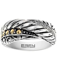 Effy Collection Diamond (1/20 ct. t.w.) Ring in Sterling Silver with 18k Yellow Gold