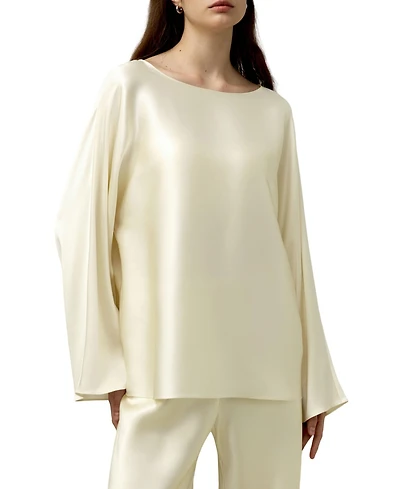 Lilysilk Women's Silk Charmeuse Crewneck Blouse