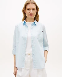 Tommy Hilfiger Women's Roll-Tab Sleeve Collared Shirt
