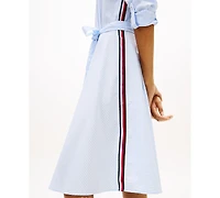 Tommy Hilfiger Women's Poplin Collared Shirt Dress