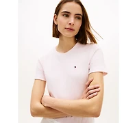 Tommy Hilfiger Women's Rib Crewneck Short-Sleeve Slim T-Shirt