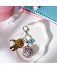 Hello Kitty Sanrio My Melody Crystal Keychain with Heart & Bow Charms