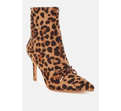 Rag & Co Women's Vilda Leopard Print Stiletto Boots